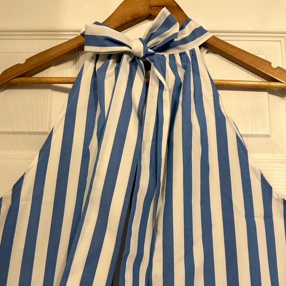 J Crew Factory Blue & White Striped Dress - Picture 2 of 3